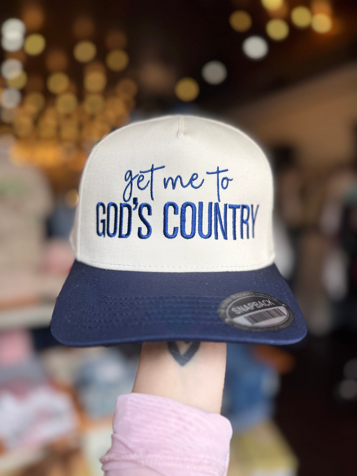 Get Me To God's Country Trucker Hat - Blue