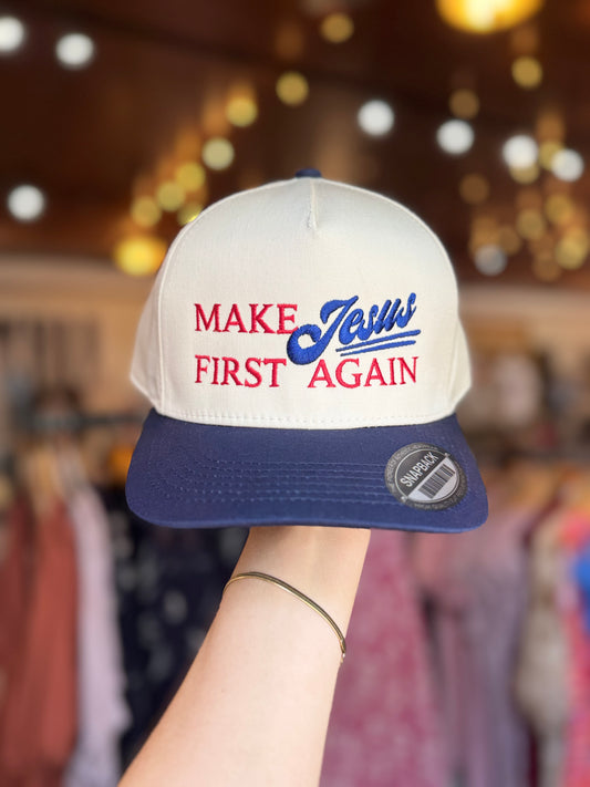 Make Jesus First Again Trucker Hat