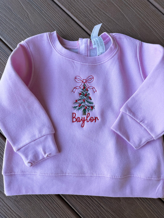 Pink Girls Christmas Tree W. Name