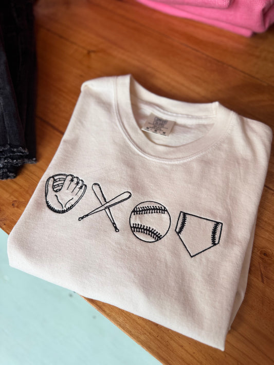 Baseball Doodle Cropped Tee