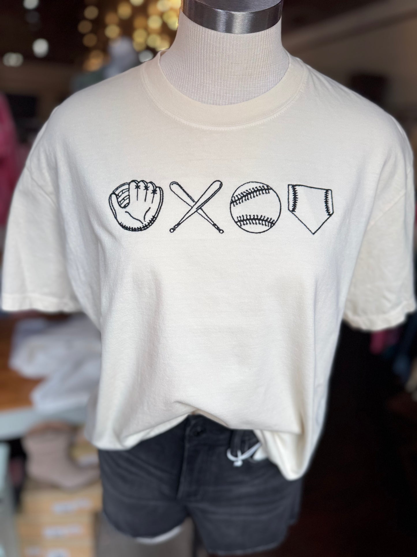 Baseball Doodle Cropped Tee