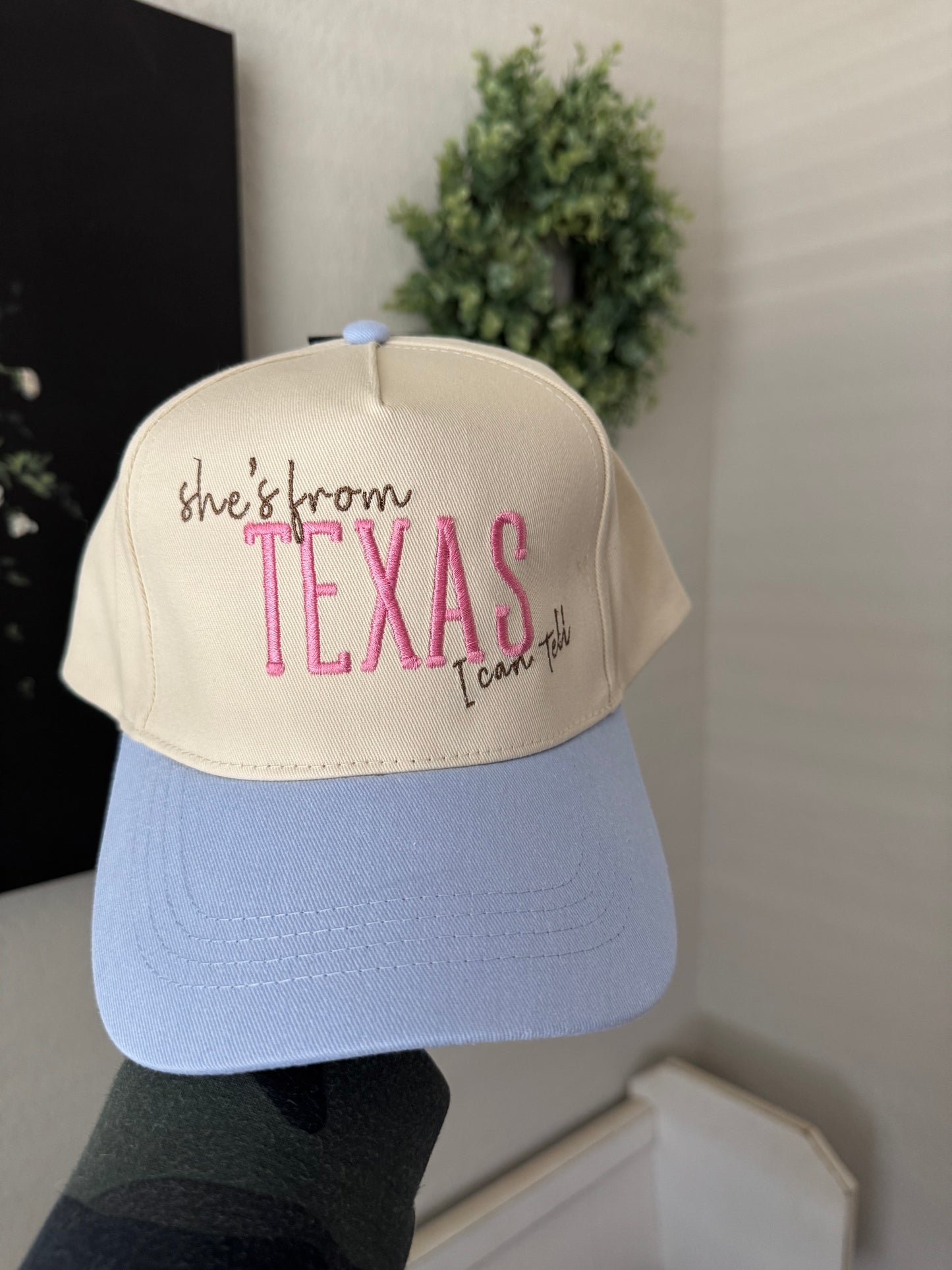 He's Choosing Texas Trucker Hat - Light Blue